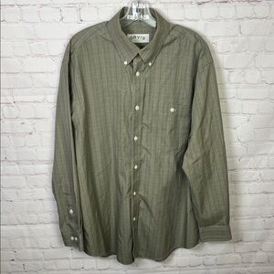 Orvis Cotton Green Plaid Oxford Button Down Shirt